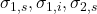\sigma_{1,s} , \sigma_{1,i}, \sigma_{2,s}