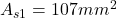 A_{s1}=107mm^2
